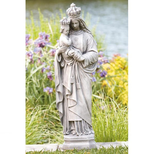Queen Lady Of Mount Carmel Sculpture Religious Statue Garden Catholic