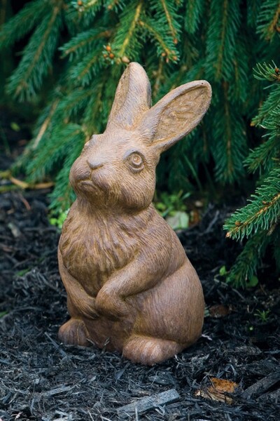 Sitting Up Rabbit Sculpture Country Old World Easter Decoration Hip