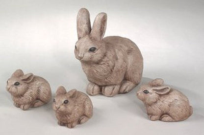 Garden Statues Rabbit Family Set Of Four Statuary bunnies and mother sculptures