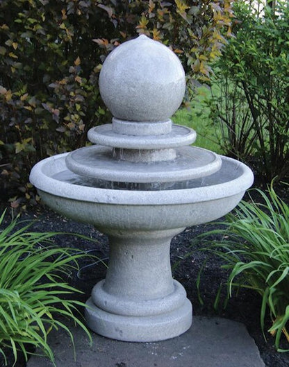 Massarelli New Design Gozo Sphere Two-Tier Fountain on Pedestal