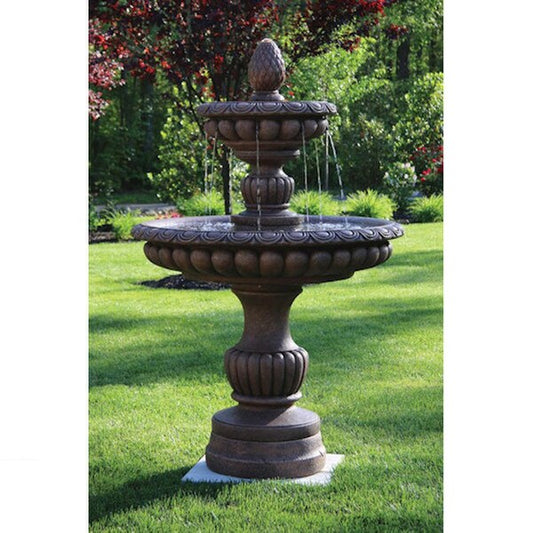 Spillway Isabella Cement Garden Fountain Pineapple finial Classical Stone