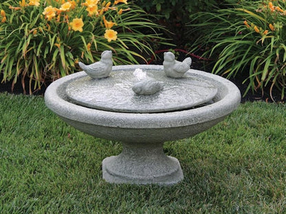 Singing Birds Oval Fountain With Light Cement Heavy Duty Statuary