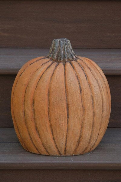 Pumpkin Cement Statue Thanksgiving Harvest Finished in Real Colors