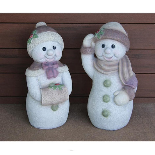 Christmas Frosty Duo description Snow Girl and Snow Boy Snowmen