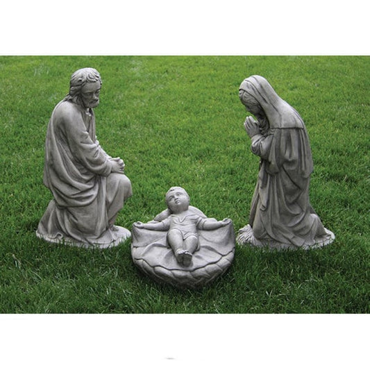 Nativity Set Large Mary Joseph and Baby Statues Starter Stone Cement