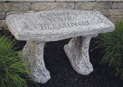 Inspirational Garden Bench Count Your Blessings Cement Statuary