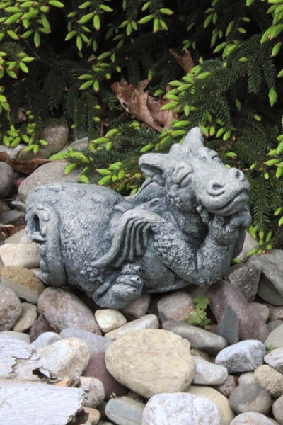 Little Dragon Dreamer Cast Stone Sculpture Cement High Detail