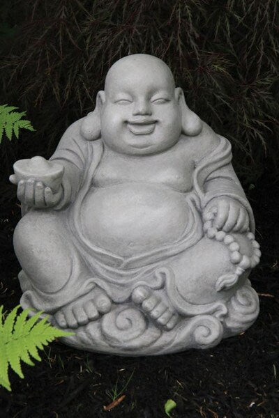 Hoi Toi Sitting Buddha Garden Statue Cement Real Stone Outdoor