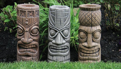 Tiki Island Bust Sculpture Set of Three Statues