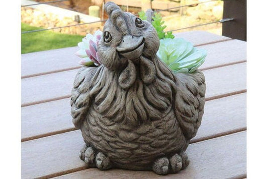 Hannah The Hen Garden Planter Cement Vase Outdoor Heavy Duty