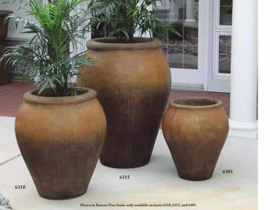 Lazio Jars Set of Three Planters Urns Trio Heavy Tuscany Artwork