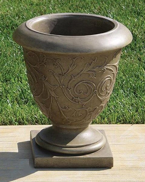 Short Jubilee Round Urn Planter Cement Architectural Ornate Design Vase
