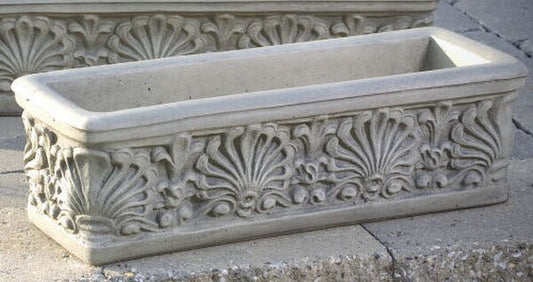 Fraught exquisite acanthus detailing floral scrolling planter box shell