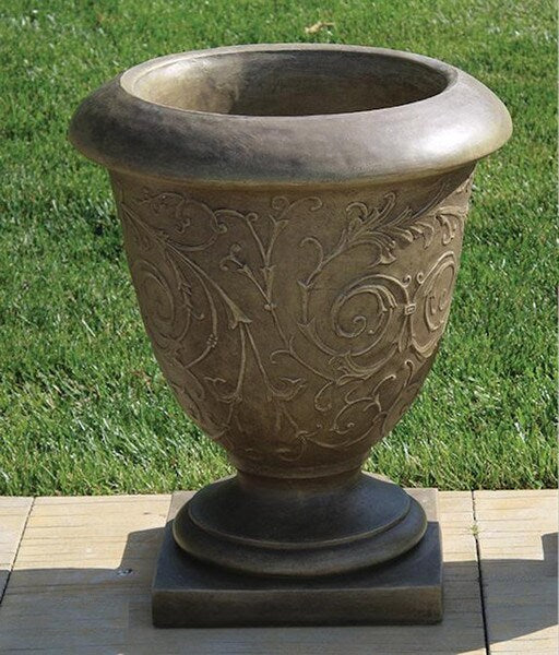 Stone Jubilee Round Urn Planter Cement Architectural Ornate Design Vase