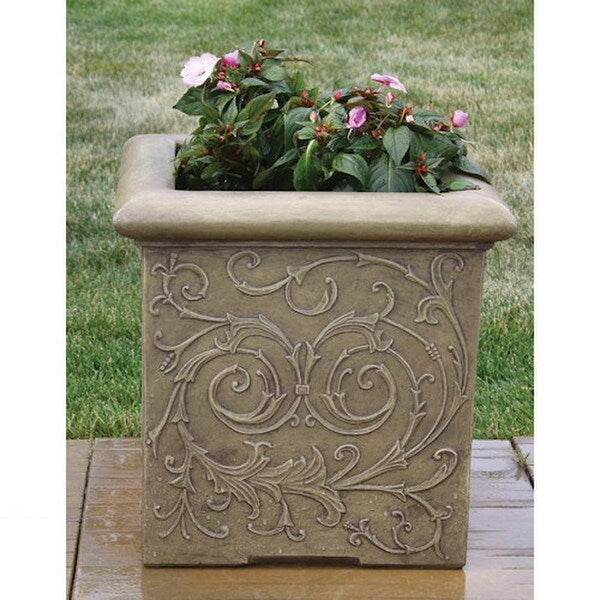 Jubilee Square Box Planter Cement Faberge Architectural Form Vase