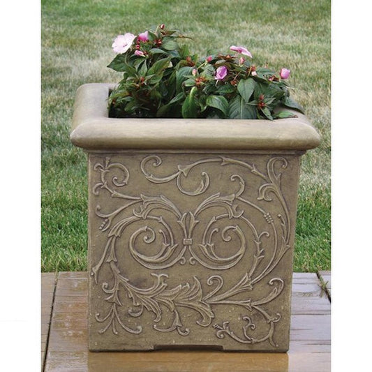 Jubilee Square Box Planter Cement Faberge Architectural Form Vase
