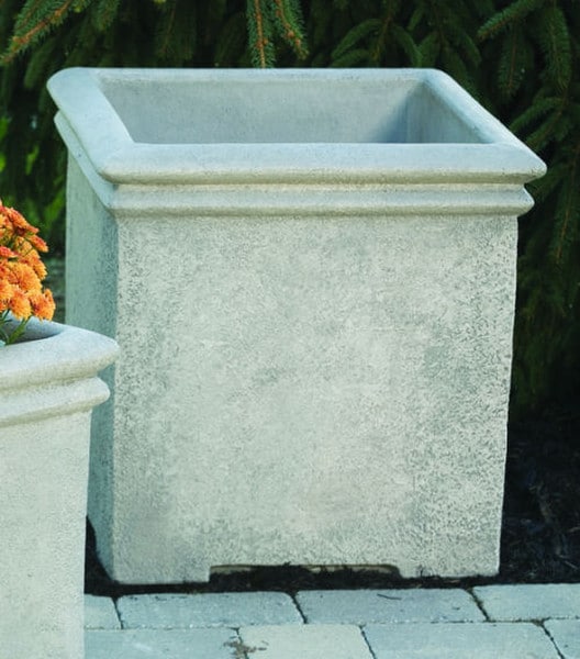 Double Rim Square Box Cement Garden Planter Decorative Vase Heavy
