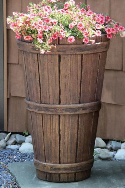 Castaway Tropical Round Planter accent urn island beach resort wooden