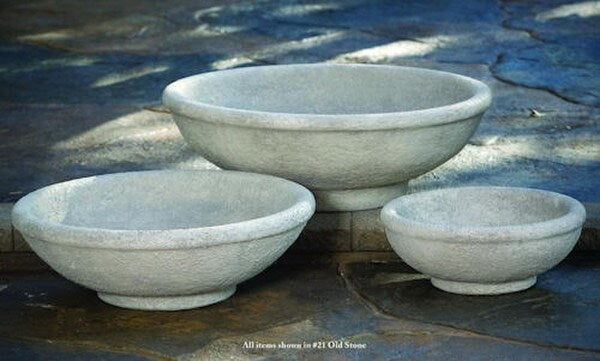 Low Bowl Planter Medium Stone Vessel Available in three sizes cement