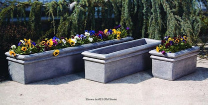 Double Rim Rectangle Box Planter Classical Sill Design Concrete vase