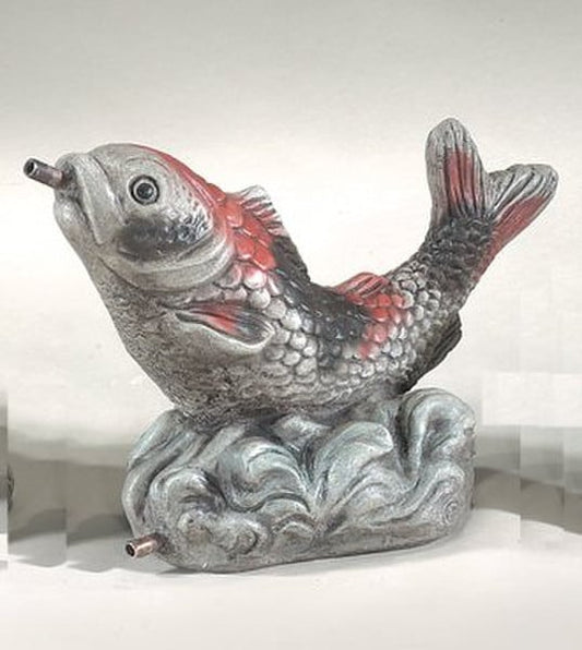Curling Carp Plumbed Water Feature Statuary Fish Spouting Piped Art