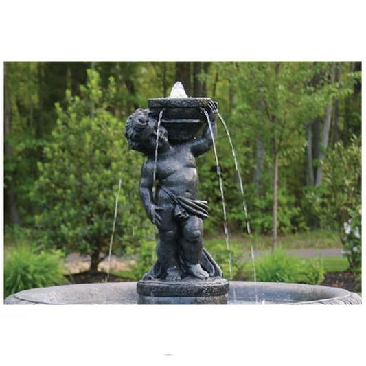 Isabella Cherub Spillway Water Feature Top for Fountain Garden Statue