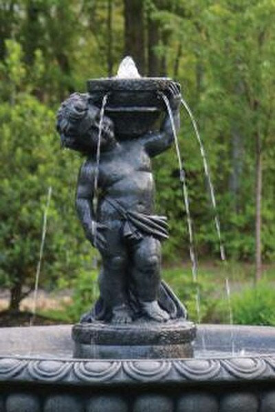 Cherub Spillway Water Feature Top for Fountain Garden Statue Sculpture