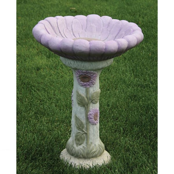 exquisite Dahlia Bird Bath flowering Garden Cement Sculpture Shaped