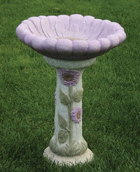 Dahlia Bird Bath in the shape of the flower cement garden statuary