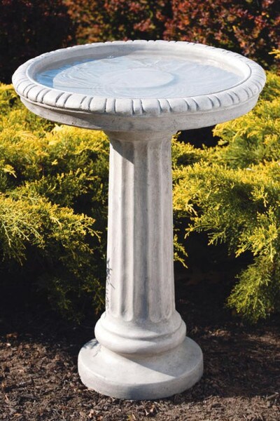 Roman Bird Bath Cement Statuary Massarelli Sculptures Stone Artwork