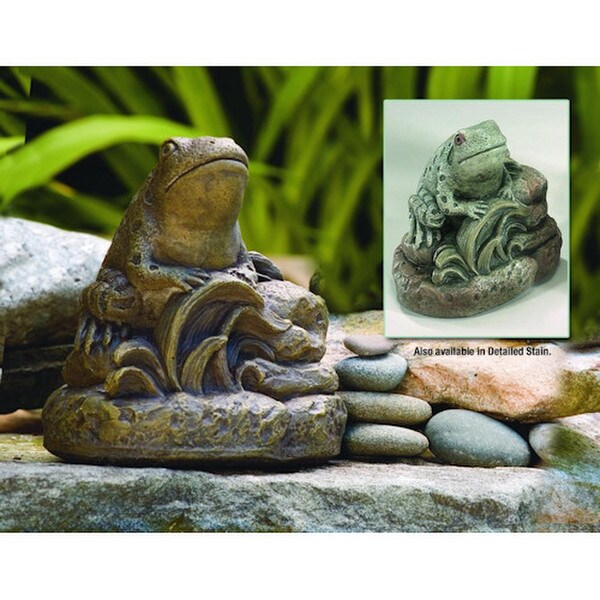 Pond Frog In Grass Cement Garden Statue