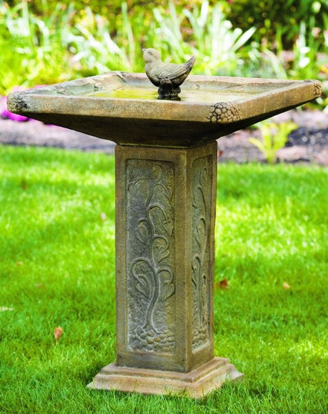 Heavy Duty Bird Bath Cement birdbath Statuary Massarelli Stone Outdoor