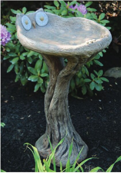 Owl Birdbath One Piece Custom Color Statue
