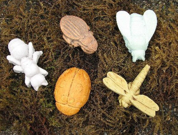 Cast Stone Cement Bugs set of five Statues long lasting outdoors