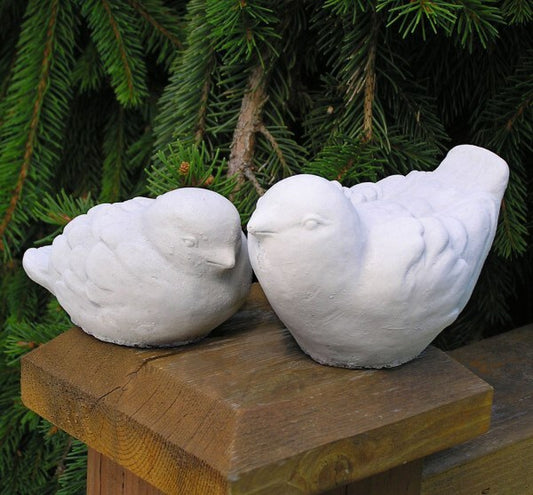 Bird statues lovely song birds made of cement for outdoor use