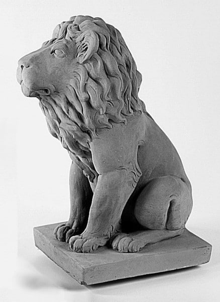 Lion male sculptures statue cement high end garden sitting up entryway