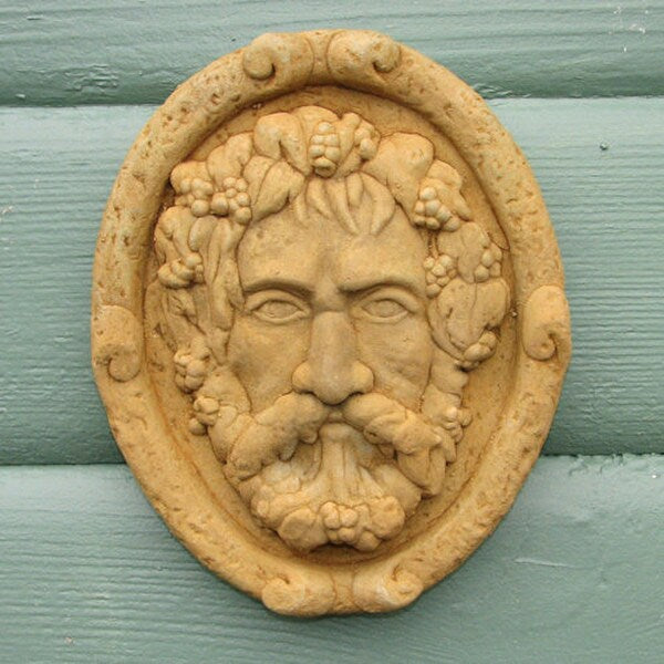 ancient Celtic mythology Green man wall plaques statue cement artwork