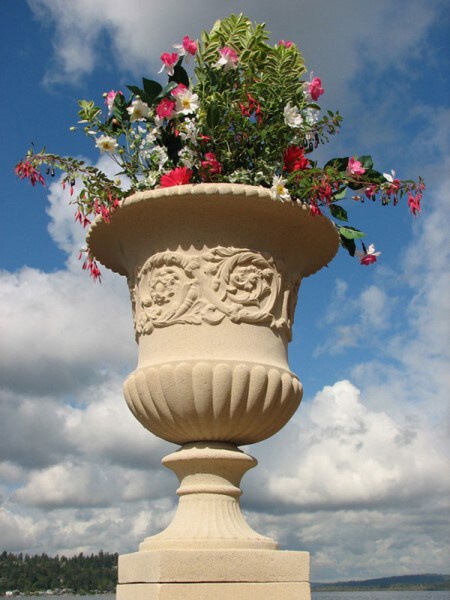 Concrete French Vase with Handles 30 Inches Tall and 30 Inches Wide