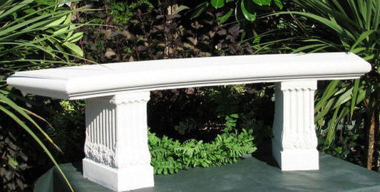Concrete Garden Seat - Curved Seating Bench made of solid cement