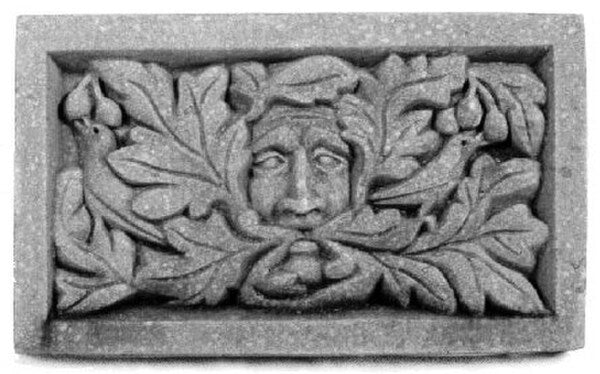 Stone Garden Plaque - Rectangular Greenman wall hanger