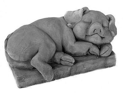 Cement farm animal statue - Sleeping Pig made of cast stone