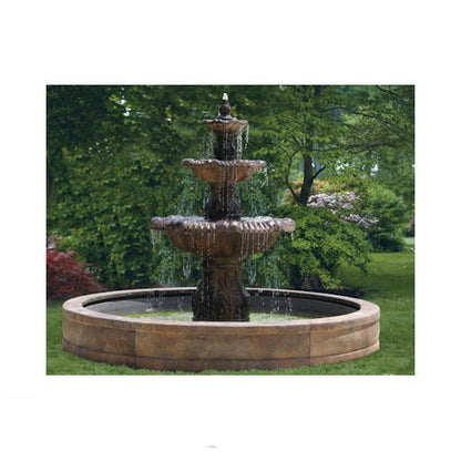 Calabria Cement Fountain with Surround Fiberglass Pool