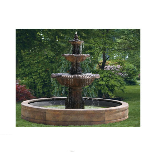 Calabria Cement Fountain with Surround Fiberglass Pool