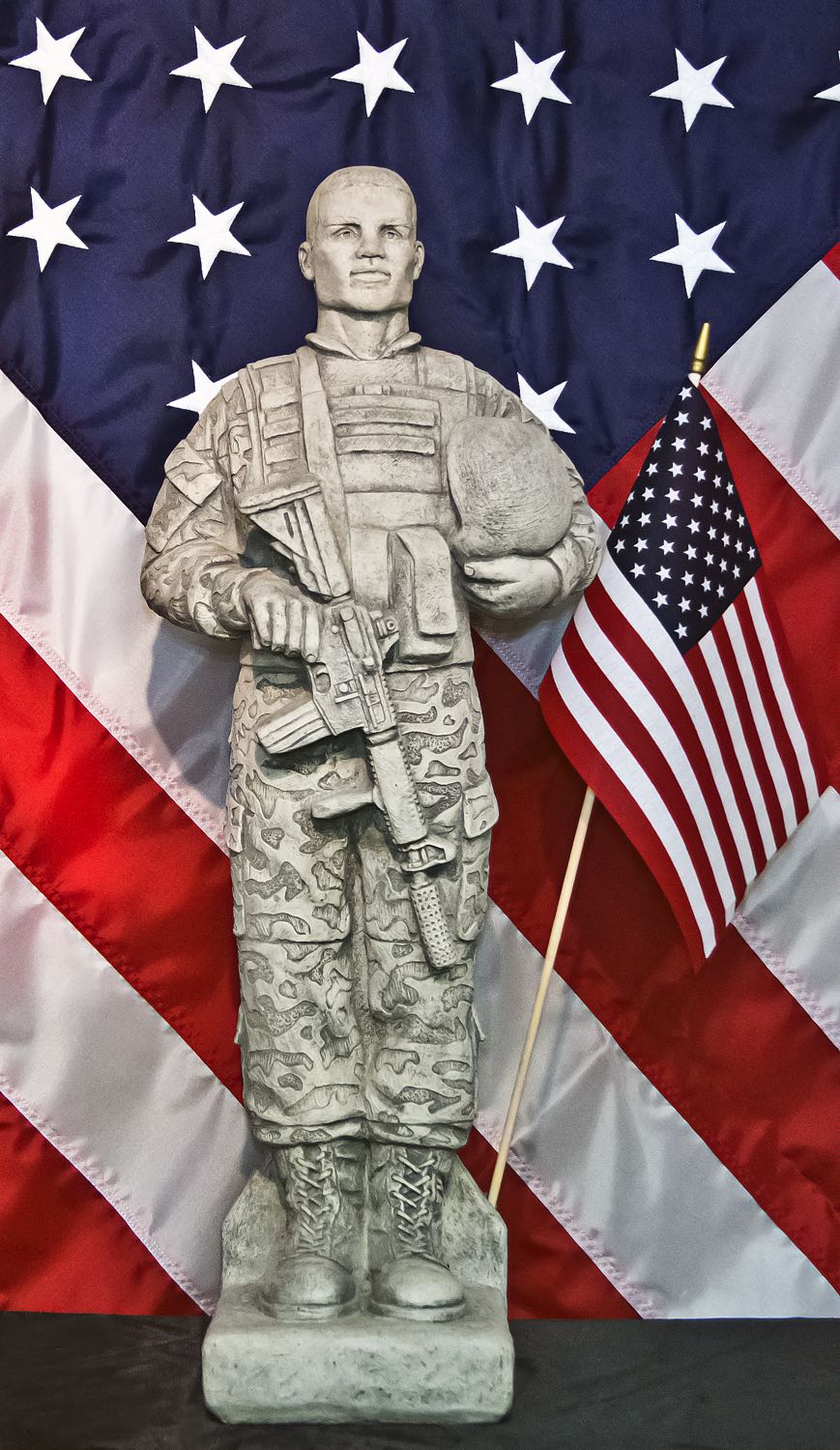 camo soldier African American statue military armed forces statuary