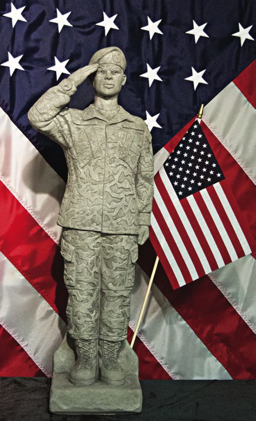 African American female soldier tribute statue Memorial sculpture