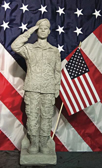 African American female soldier tribute statue Memorial sculpture
