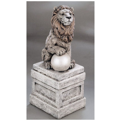 Castle Lion On Orb Facing Left Cement Statue by Henri Studio