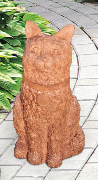 Honor the memory of a beloved cat with this Garden Cat Cement Memorial Statue