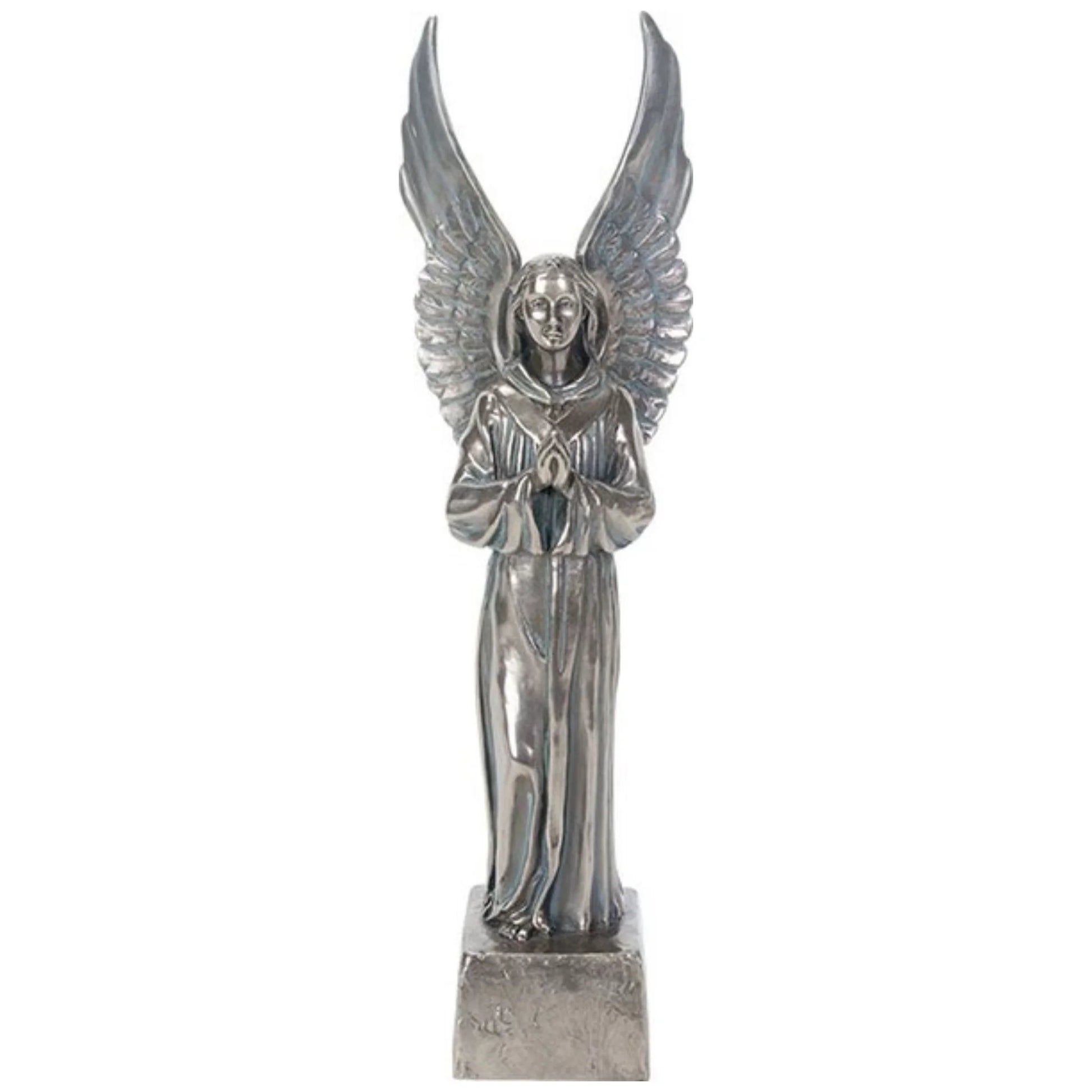 Cathedral Angel Standing Small Sculpture Side View Praying Decor