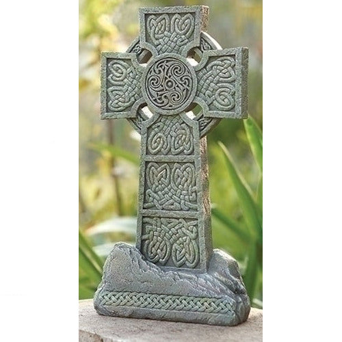 Celtic Garden Cross Sculpture 16.25" High